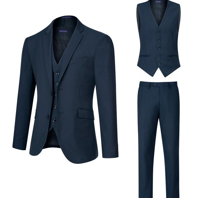 Three Piece Suit Set Suit Vest Pants Man's Suit,  Fashion Business Wedding Gentleman Suit For Men Formal Casual Suit Trendy Elegant Formal Casual Suit 23083