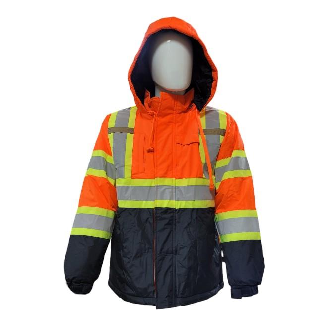 Hi-Viz Parka Safety Jacket  Clothing Workwear Uniforms Outdoor Man