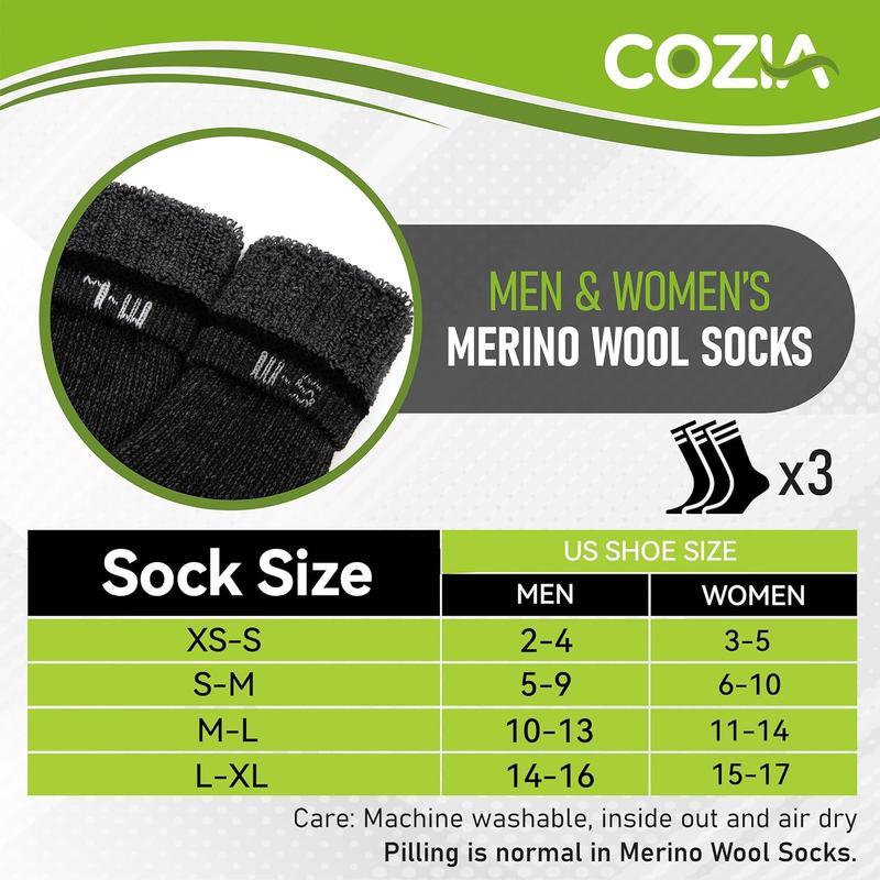 Merino Wool Casual Winter Socks - Cozy Warm Boot Socks for Men and Women COZIA