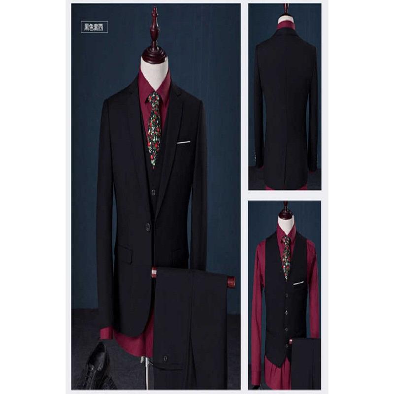 Suit Suit Men's Three-Piece Suit Business Formal Wear Business Suit Slim Best Man Groom Wedding Suit Men's Autumn