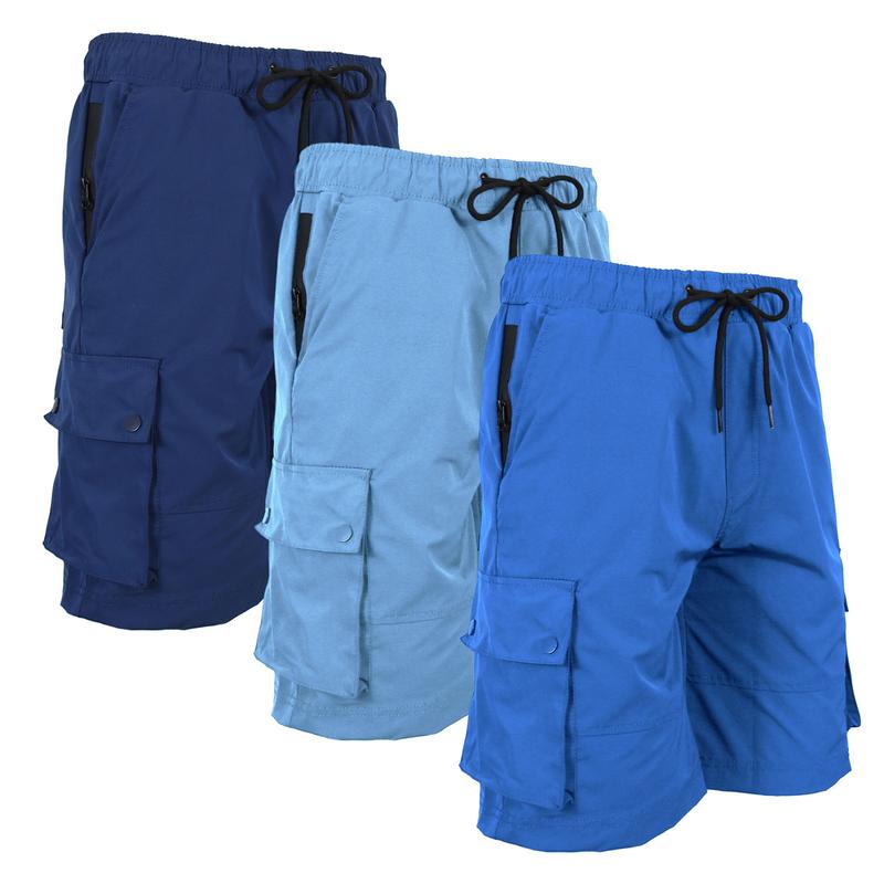 Men's 3-Pack Moisture Wicking Performance Quick Dry Cargo Shorts Casual Menswear