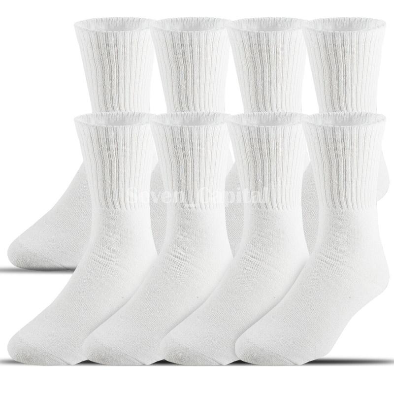 Lot 3-12 Pairs Mens Cotton Athletic Sports Work Crew Solid Socks Size 9-11 10-13