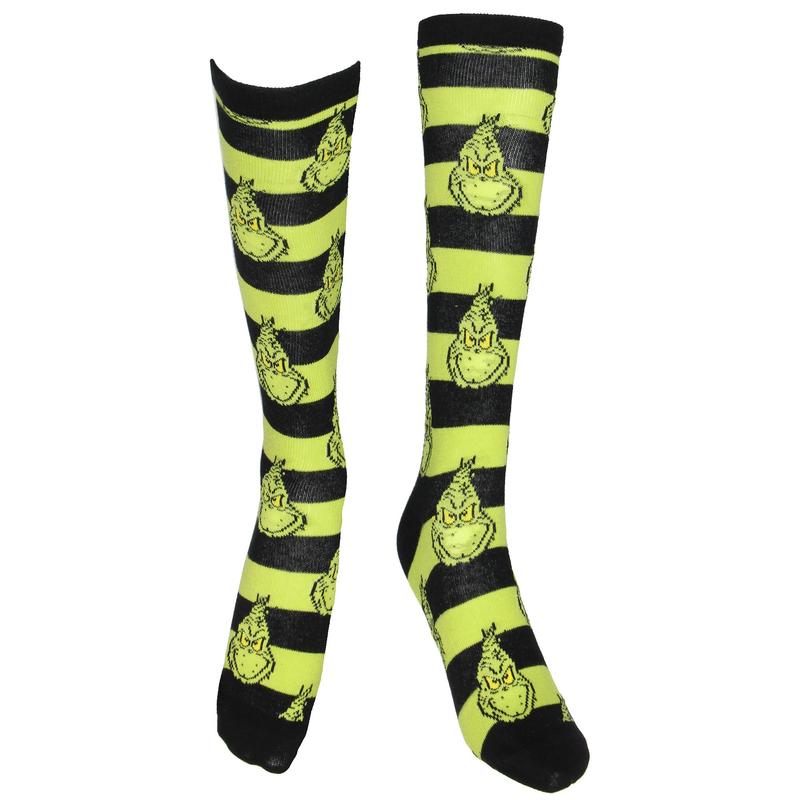 Dr. Seuss How The Grinch Stole Christmas Socks 3-Pack Adult Mid-Calf Crew Socks Storybook Design Gift Box Set