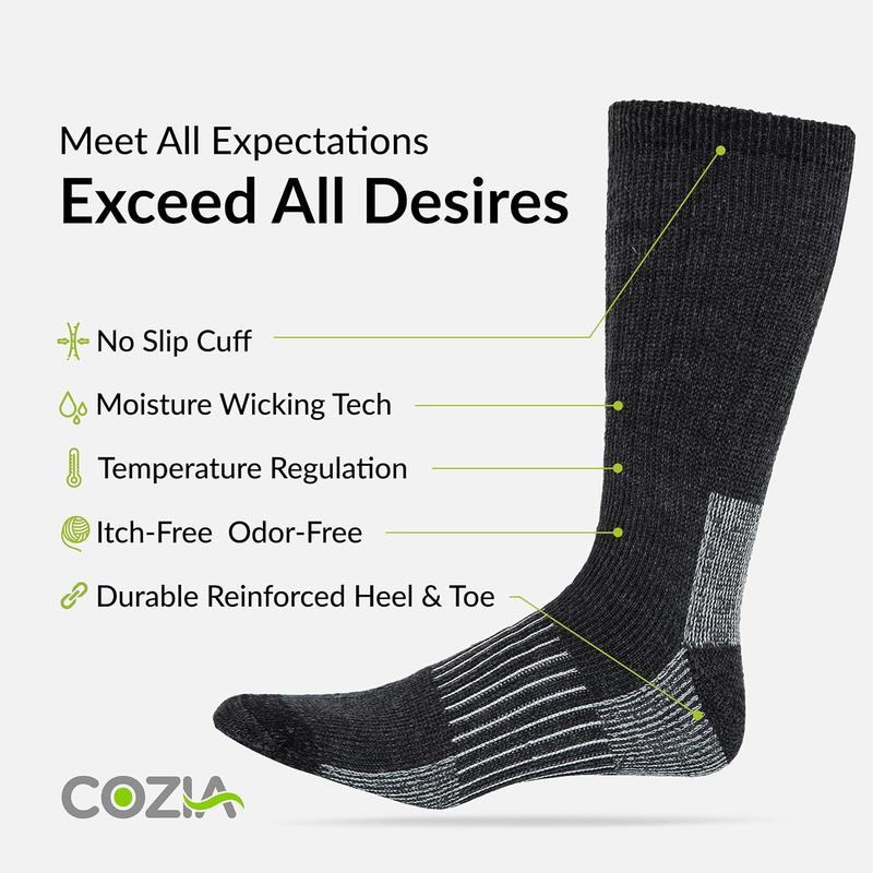 Merino Wool Casual Winter Socks - Cozy Warm Boot Socks for Men and Women COZIA