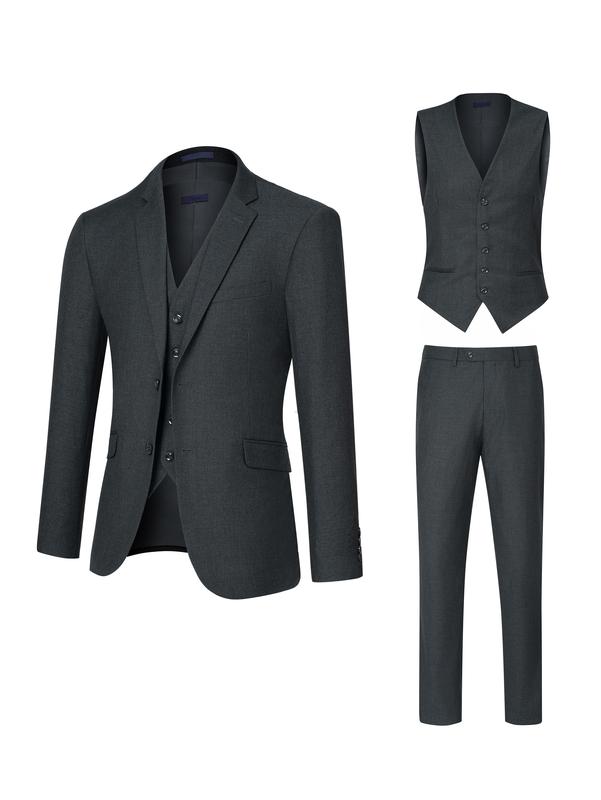 Three Piece Suit Set Suit Vest Pants Man's Suit,  Fashion Business Wedding Gentleman Suit For Men Formal Casual Suit Trendy Elegant Formal Casual Suit 23083