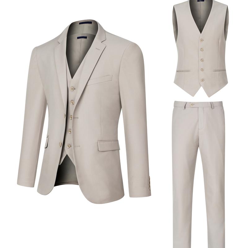 Three Piece Suit Set Suit Vest Pants Man's Suit,  Fashion Business Wedding Gentleman Suit For Men Formal Casual Suit Trendy Elegant Formal Casual Suit 23083