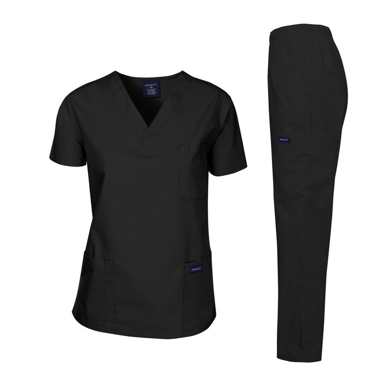 Dagacci UNISEX MEDICAL UNIFORM SET (BLACK)