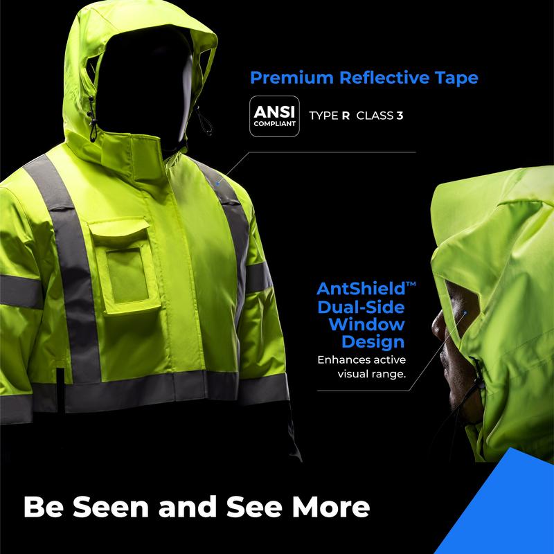 High-Visibility, Reflective, Waterproof, Insulated Safety Jacket Menswear Workwear