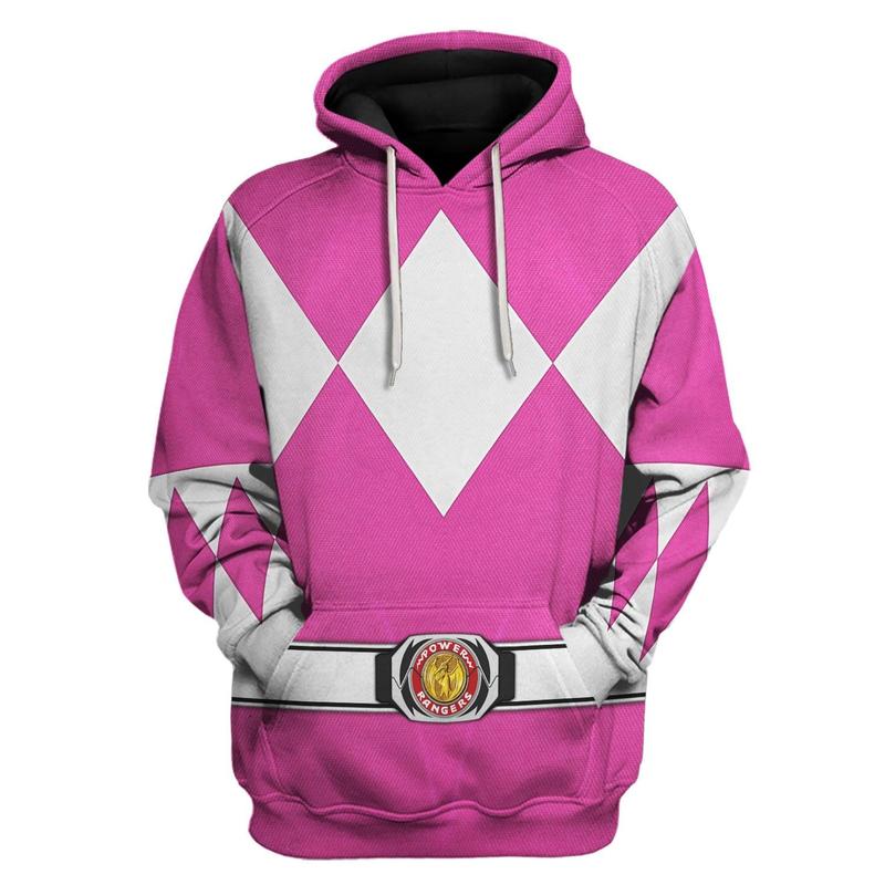 Pink Ranger Mighty Morphin Hoodies Sweatshirt T-shirt Hawaiian Tracksuit Halloween Cosplay