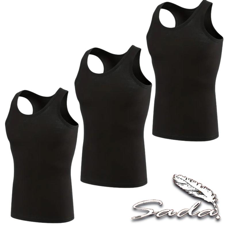 Sada Tank-Top A-Shirt (3pc) 100% Cotton Muscle-Shirt