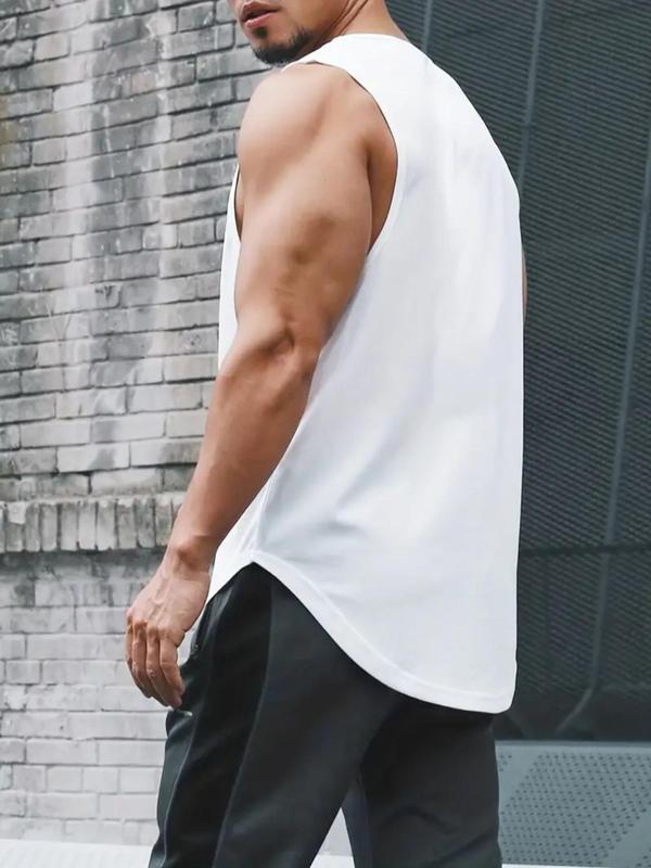 Men's Bull Head Print Round Neck Tank Top, Regular Fit Casual Sleeveless Crew Neck Top for Daily Outdoor Wear, Tank Top for Men, Men's Clothing for All Seasons