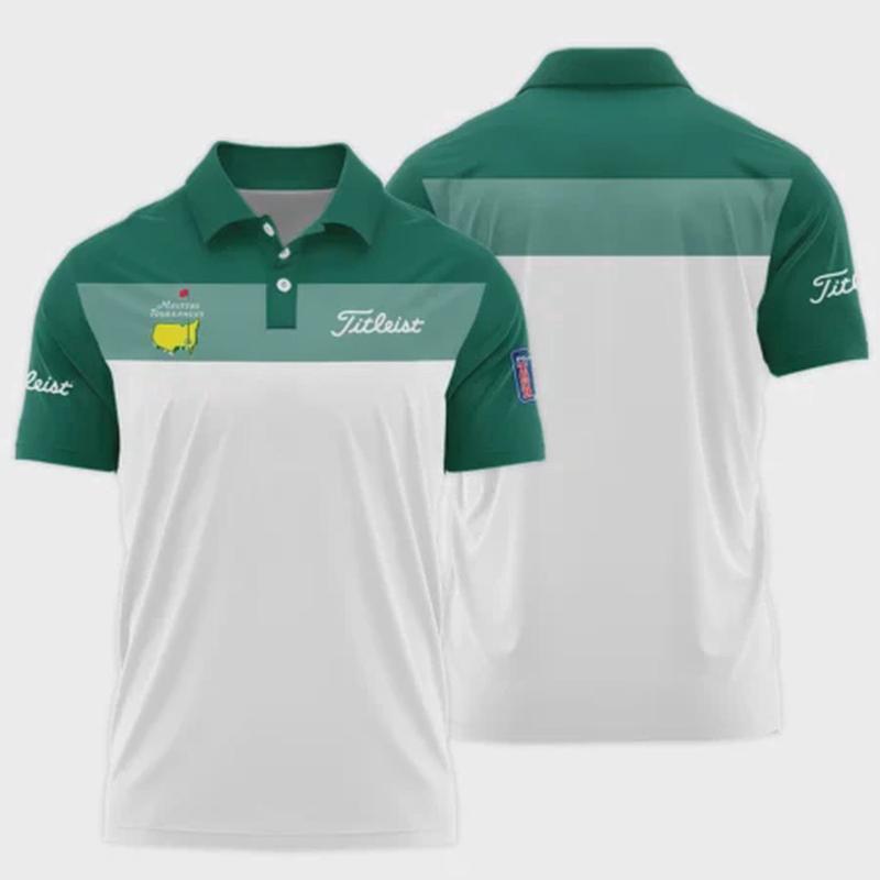 Golf Masters Tournament Titleist Polo Shirt Sports Green And White All Over Print Polo Shirt For Men