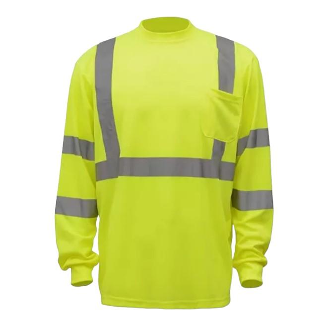 Class 3 Hi-Viz Long Sleeve Shirt With Shoulder Flagg