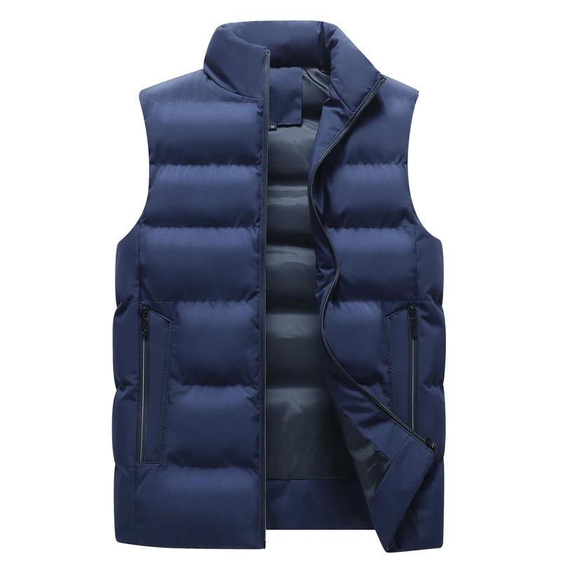 Men's Down Vests M-8XL Plus Size Winter Stand-up Collar Sports  Thickened Warm Vest Oversized Waterproof and Windproof Overcoat