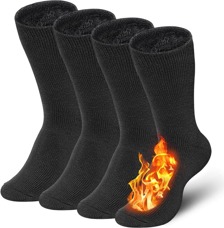 2Pairs men's warm socks, warm thick round neck socks, warm winter socks, keep warm in cold weather.