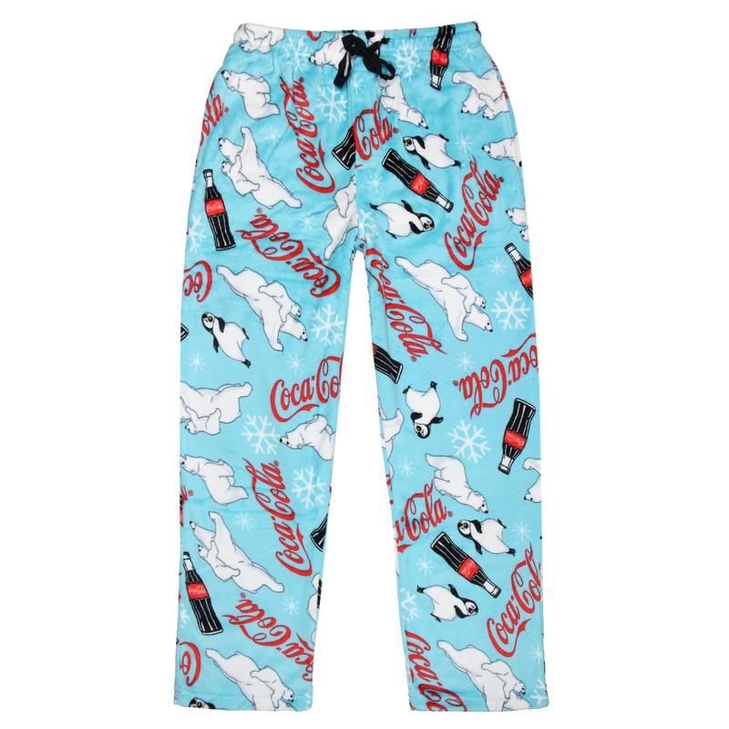 Coca-Cola Men's Pajama Pants Lounge Graphic Print with Adjustable Elastic Waistband Side Pockets