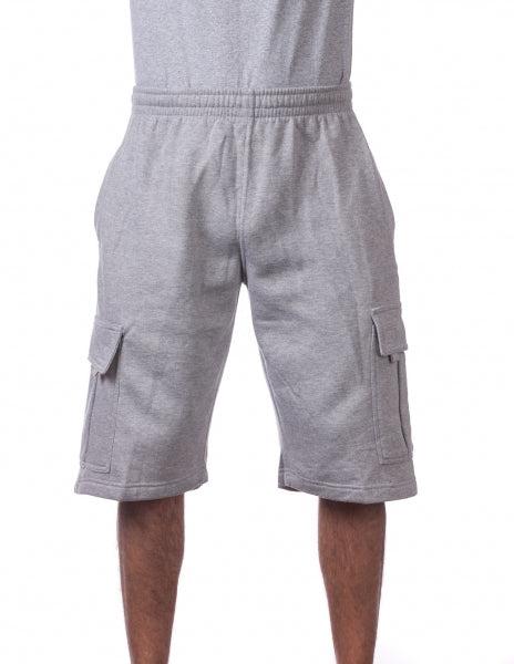 Pro Club Men's Fleece Cargo Short Elastic Pocket Menswear Relaxed Fit