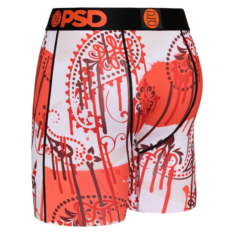 PSD Men's Rusty Bandana Drip Boxer Brief - Standard Length 7 Inch Inseam, Moisture-Wicking Micro Mesh Fabric