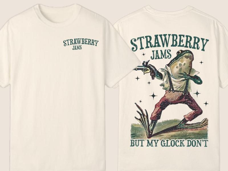 Comfort Colors, Strawberry Jams But My Glock Don't Vintage Graphic T-Shirt