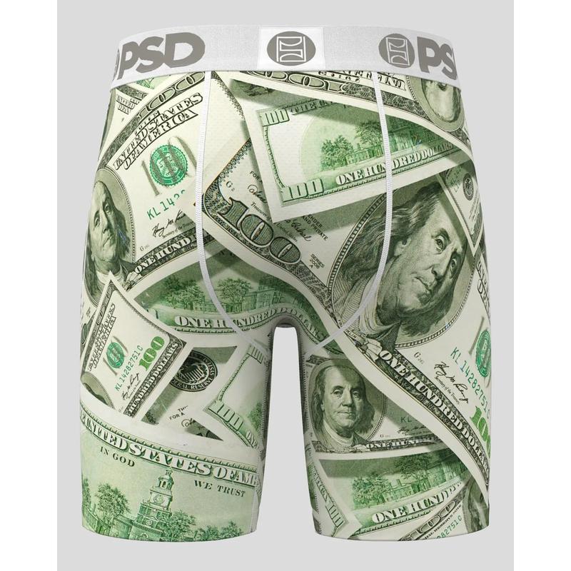 PSD Men's Money Mayhem Boxer Brief - Standard Length 7 Inch Inseam, Moisture-Wicking 4-Way Stretch Fabric