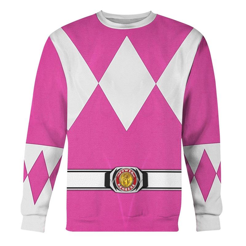 Pink Ranger Mighty Morphin Hoodies Sweatshirt T-shirt Hawaiian Tracksuit Halloween Cosplay