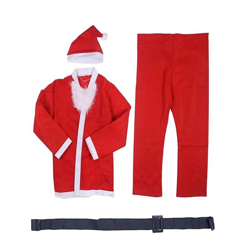 Beauty Cove  5pcs 6pcs Santa Suit Christmas Santa Claus Costume For Adult Costume Santa Outfit Men's Deluxe Santa Claus Suit