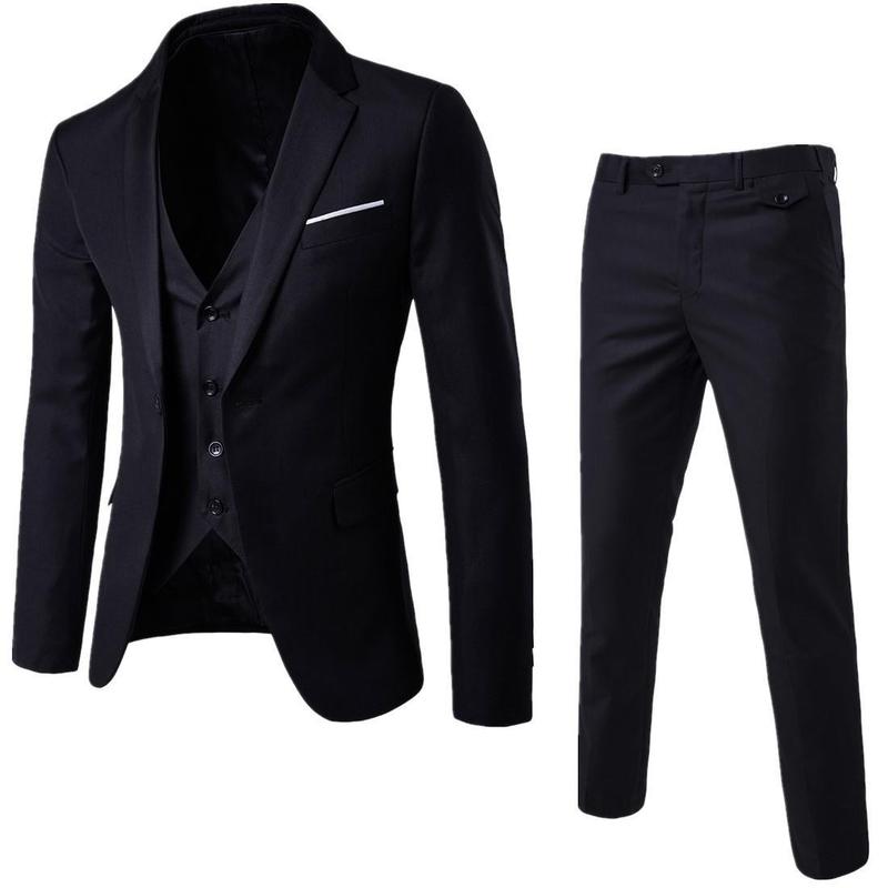 Four seasons section of men's business casual suit three-piece set groom best man men's wedding suit suit suit Menswear Overalls Underwear Formal