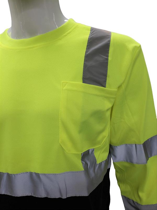 High Visibility Yellow   Black Safety long sleeve shirt  reflective yellow black safety shirt ( SEE SIZE INFORMATION ON Description)