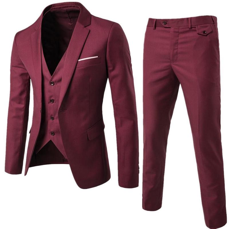 Four seasons section of men's business casual suit three-piece set groom best man men's wedding suit suit suit Menswear Overalls Underwear Formal