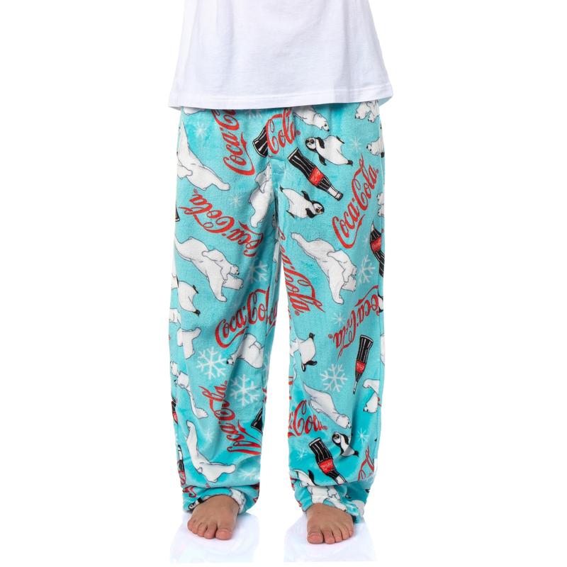 Coca-Cola Men's Pajama Pants Lounge Graphic Print with Adjustable Elastic Waistband Side Pockets