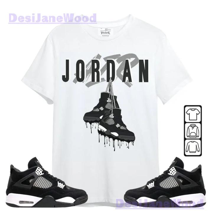 White Thunder 4s Shirt, JD Shoes Drip Unisex Shirt Basic Streetwear