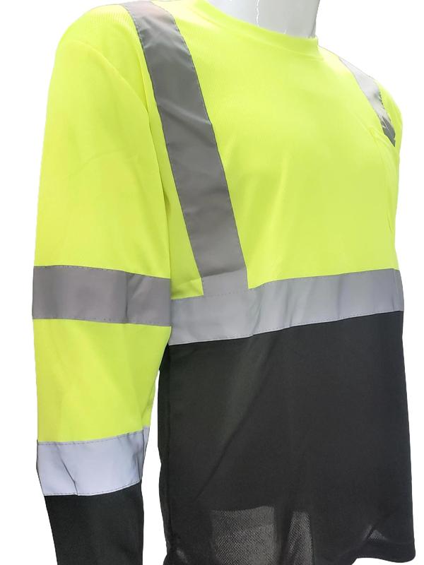 High Visibility Yellow   Black Safety long sleeve shirt  reflective yellow black safety shirt ( SEE SIZE INFORMATION ON Description)