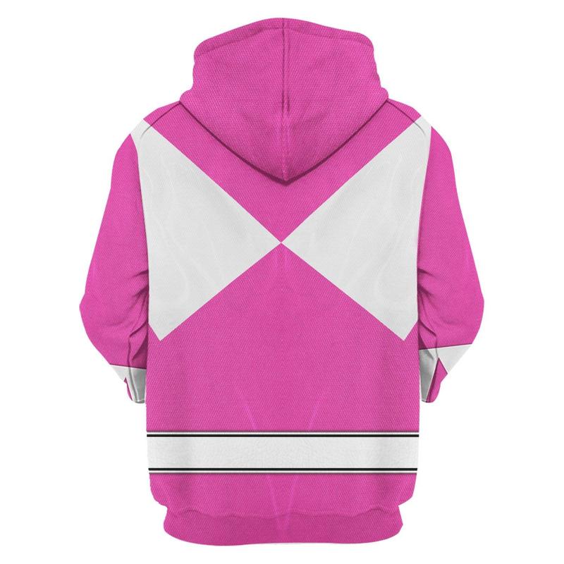 Pink Ranger Mighty Morphin Hoodies Sweatshirt T-shirt Hawaiian Tracksuit Halloween Cosplay