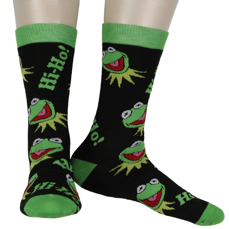 Disney The Muppets Hi Ho Kermit The Frog 2 Pair Crew Socks