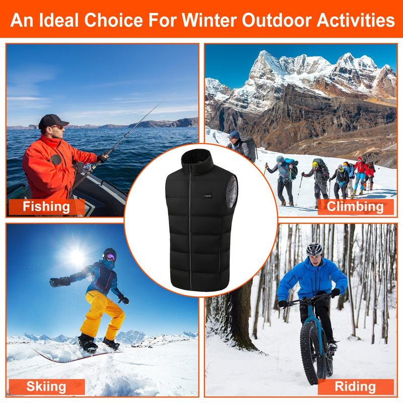 Heated Apparel 1Pc Heated Vest Men Women Heated Jacket with 23 Heating Zones 3 Heat Levels USB Powered Machine Washable for Winter Hiking Skiing Skating Outdoor Activities