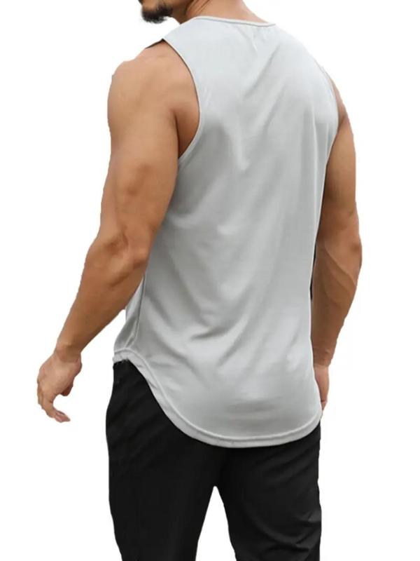 Men's Bull Head Print Round Neck Tank Top, Regular Fit Casual Sleeveless Crew Neck Top for Daily Outdoor Wear, Tank Top for Men, Men's Clothing for All Seasons