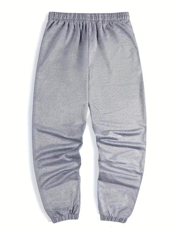 Men's Regular Fit Cross Print Pocket Drawstring Waist Sweatpants, Casual Soft Comfortable Jogger Pants For Daily Wear, men's Summer Bottoms