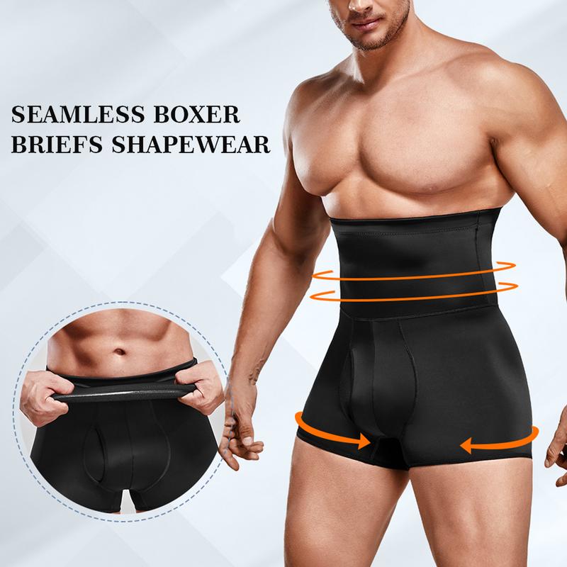 Black Friday Deals Nebility Men's Seamless Boxer Briefs High Waist Underwear Shapewear Shorts