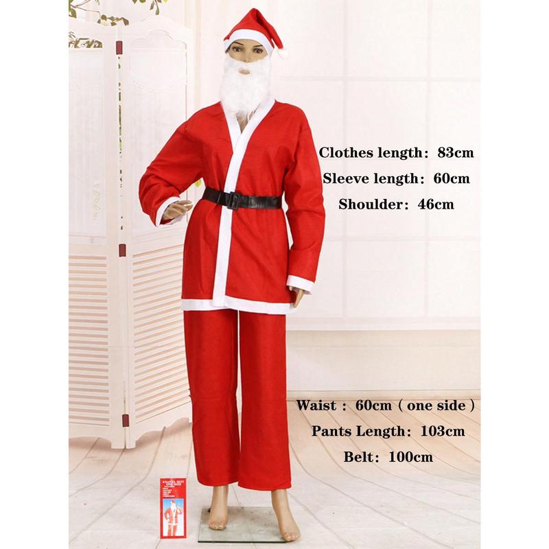 Beauty Cove  5pcs 6pcs Santa Suit Christmas Santa Claus Costume For Adult Costume Santa Outfit Men's Deluxe Santa Claus Suit