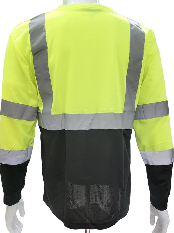 High Visibility Yellow   Black Safety long sleeve shirt  reflective yellow black safety shirt ( SEE SIZE INFORMATION ON Description)