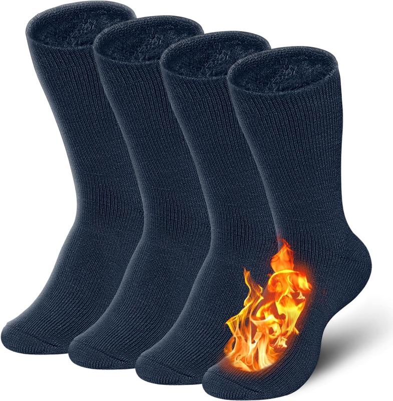 2Pairs men's warm socks, warm thick round neck socks, warm winter socks, keep warm in cold weather.