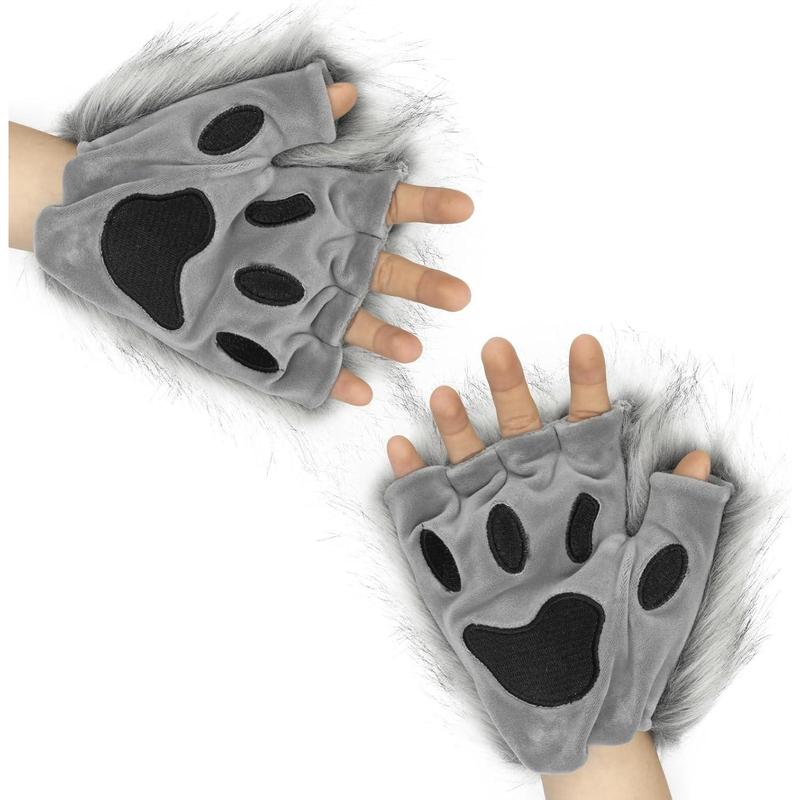 Cat Fox Mask Tail and Paws Gloves Set Furry Animal Kit Cosplay Costume Accessory Menswear Clothing