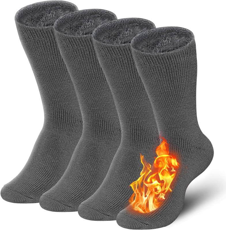 2Pairs men's warm socks, warm thick round neck socks, warm winter socks, keep warm in cold weather.