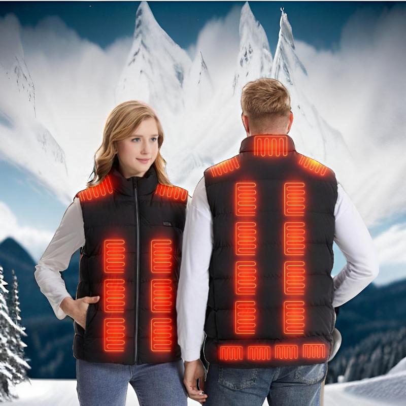 Heated Apparel 1Pc Heated Vest Men Women Heated Jacket with 23 Heating Zones 3 Heat Levels USB Powered Machine Washable for Winter Hiking Skiing Skating Outdoor Activities