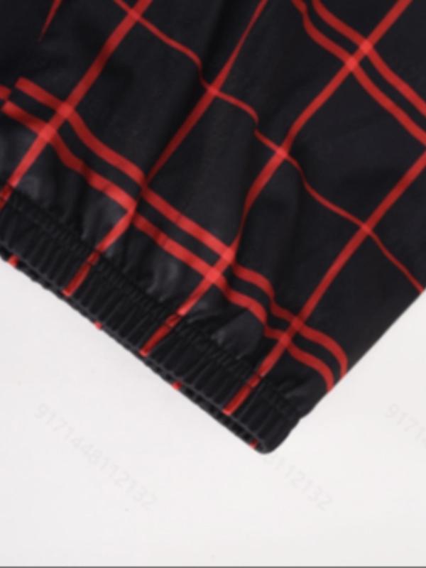 Men's Plaid Print Lounge Pants, Casual Comfy Breathable Trousers for Fall & Winter, Men's Sleepwear for Indoor Wear