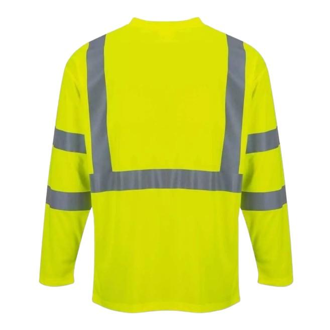 Class 3 Hi-Viz Long Sleeve Shirt With Shoulder Flagg