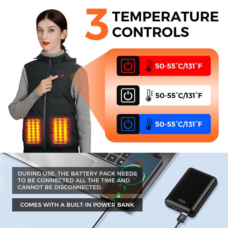  Heated Vest for 2024 Updated WinterHeating Jacket Vest for Men & Women,Lightweight Heating Vest with Battery Pack for WinterOutdoor  Hunting Skiing -Menswear Tops，Black Friday