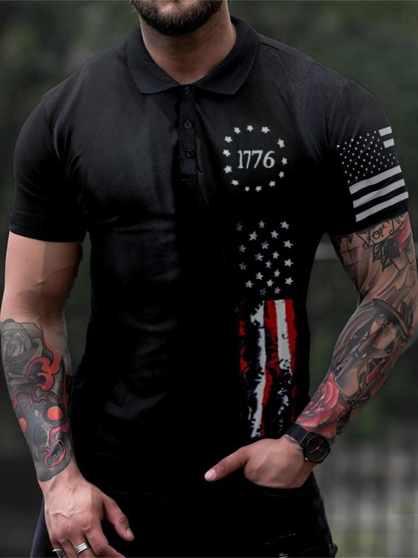 Men's Regular Fit American Flag & 