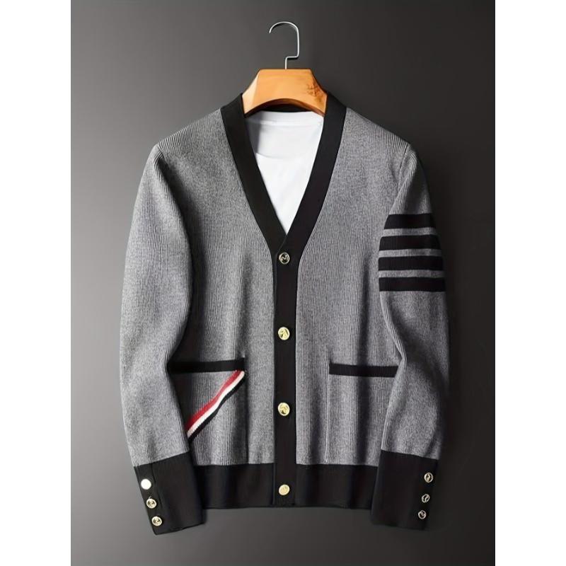 Stylish Slim-Fit Knit Cardigan - Men's Casual Coat for Everyday Wear - Soft, Breathable, and Versatile Fabric Knitwear