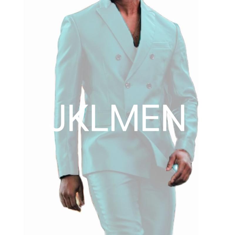 Latest Design Shiny  Jacket Pants Double Breasted Peak Lapel Men Suits Terno Masculino Tuxedo Groom Wedding Prom Party